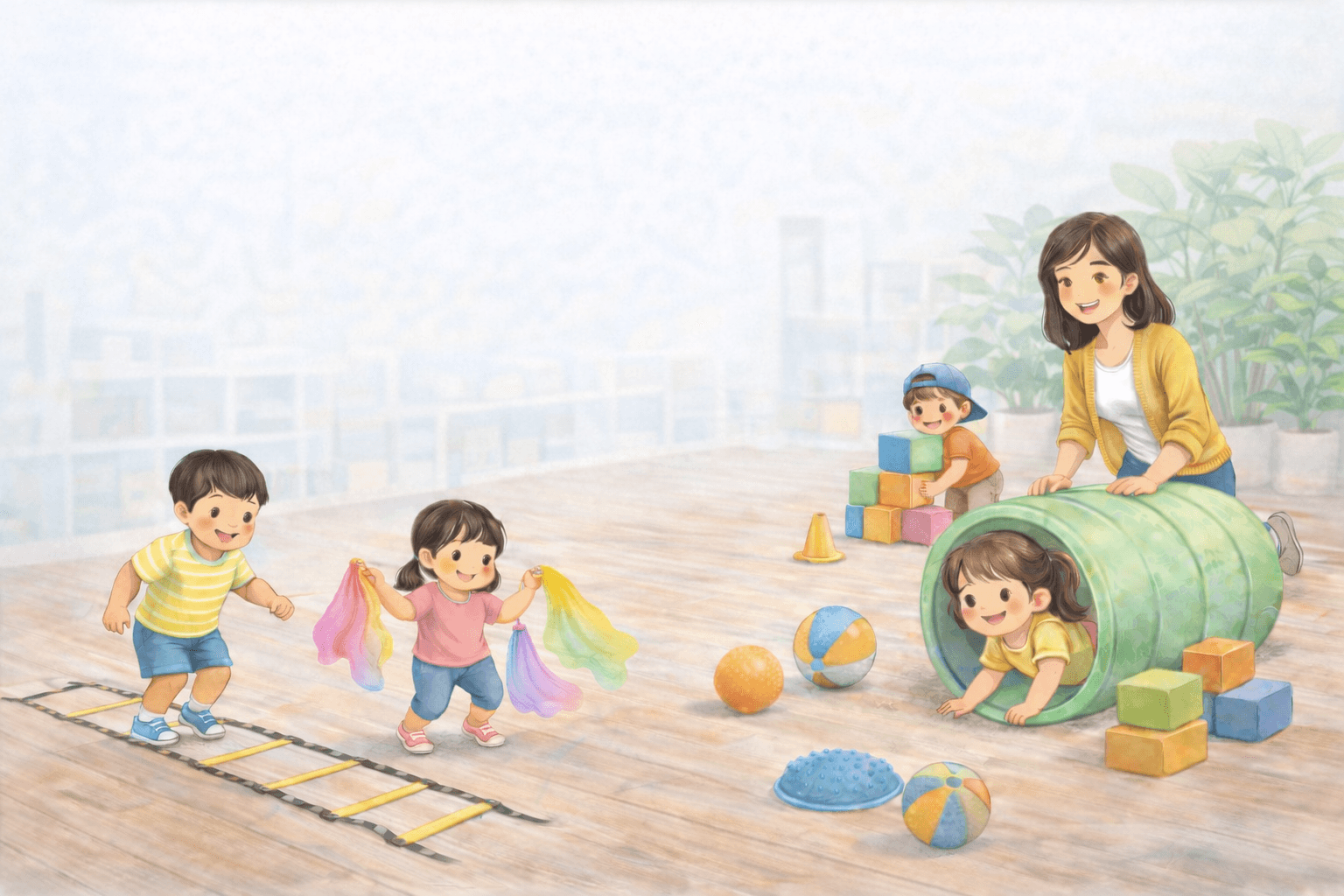 Children enjoying a sensory motor class